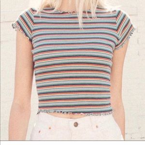 Brandy Melville Lettuce Edge Top with Multi Color